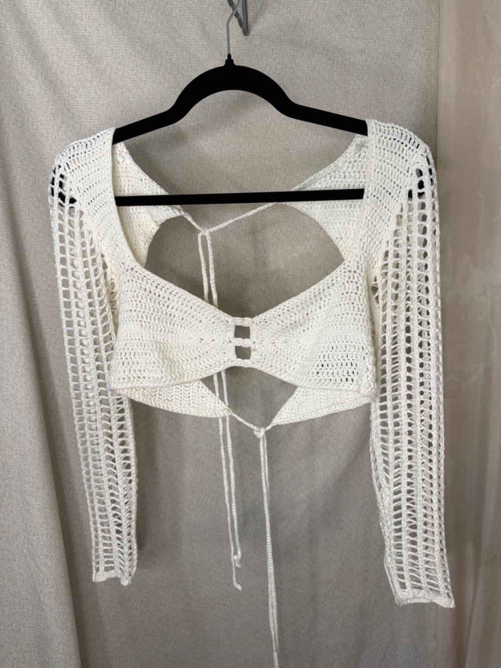 Windsor Cream Knit Crochet Sweater Top
